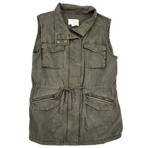 Caslon Nordstrom Women XS Safari Cargo Cotton Blend Utility Cinched Waist Vest